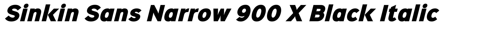 Sinkin Sans Narrow 900 X Black Italic image